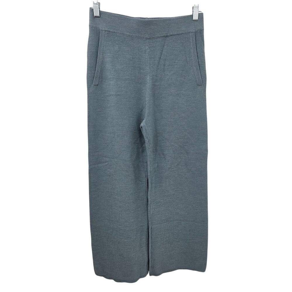 The Reset R Label Teal Wide Leg 100% Wool Pants Size Small - Picture 2 of 10